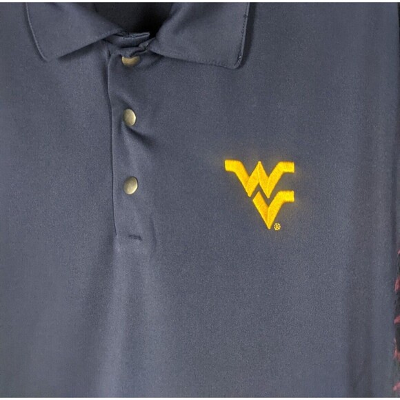 Under Armour Polo M Loose Fit Blue West Virginia Short Sleeve Golf Athletic - Picture 2 of 7